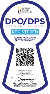 Official registration seal with blue border, QR code, and "REGISTERED" text at the top.